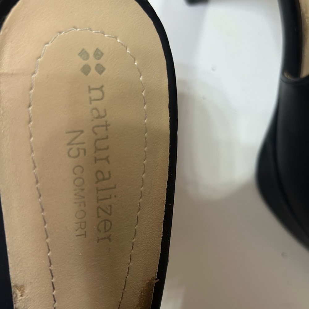 Black Slingback Peep-Toe Heels - - Picture 4 of 4